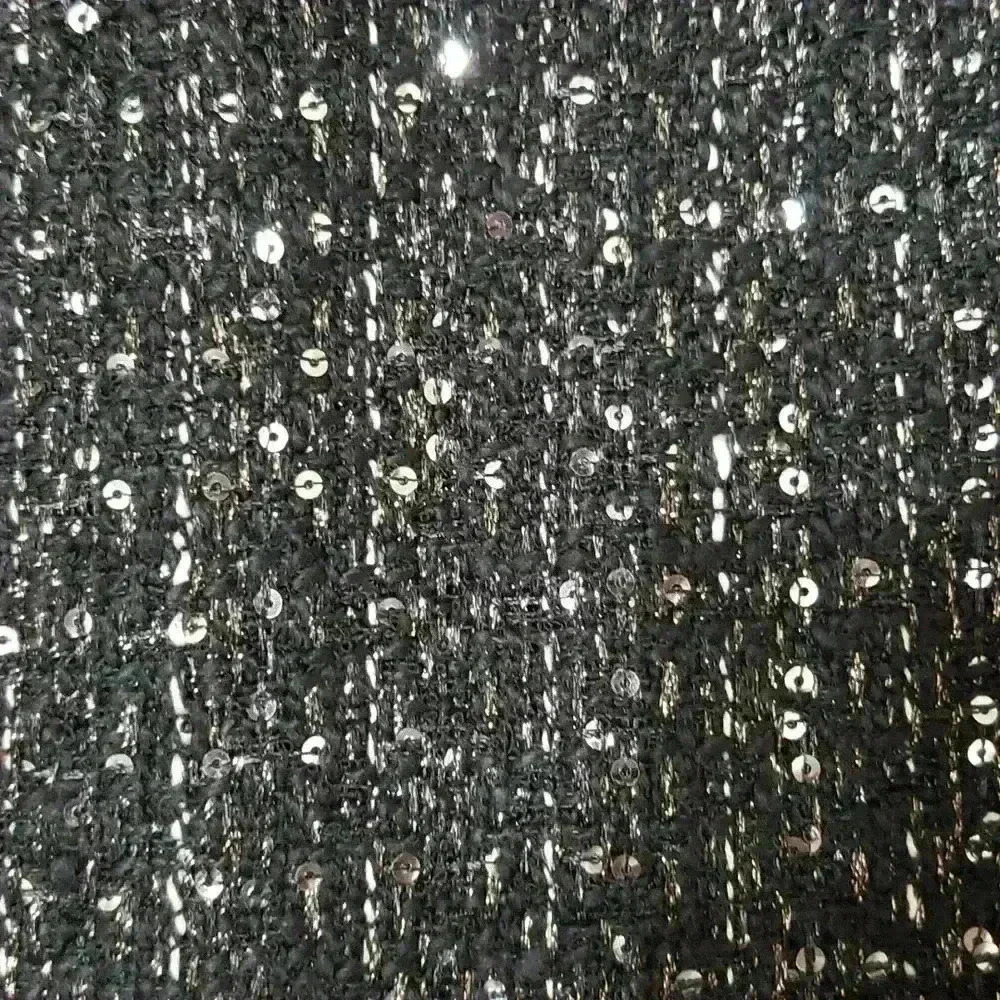 1 Ann Taylor Loft Black Curvy Fit Sparkle Tweed Paneled Straight Skirt 0 - Picture 8 of 8